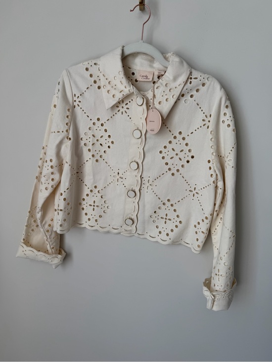 Camila Coelho Jackets & Blazers - Camila Coelho Cream Eyelet button up Jacket